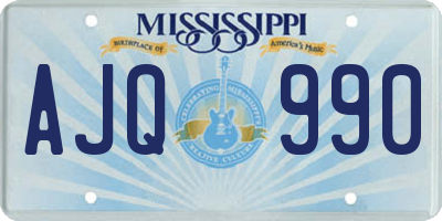 MS license plate AJQ990