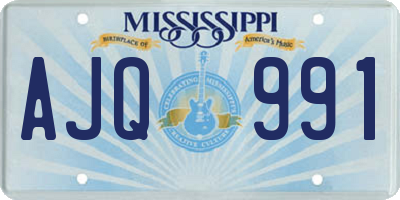 MS license plate AJQ991