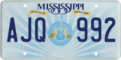 MS license plate AJQ992