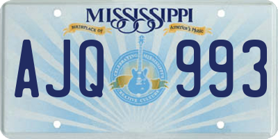 MS license plate AJQ993