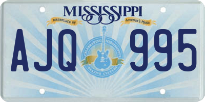 MS license plate AJQ995