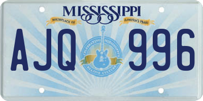 MS license plate AJQ996