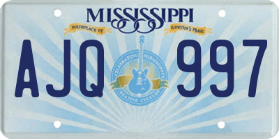 MS license plate AJQ997
