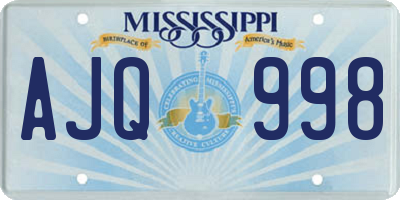 MS license plate AJQ998