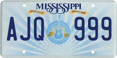 MS license plate AJQ999