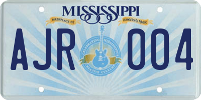 MS license plate AJR004