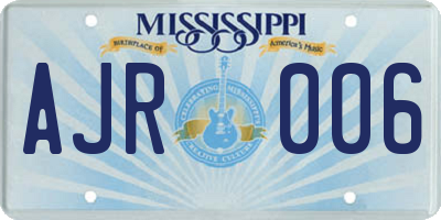 MS license plate AJR006