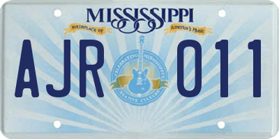 MS license plate AJR011