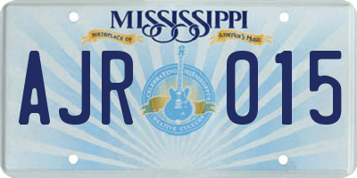 MS license plate AJR015