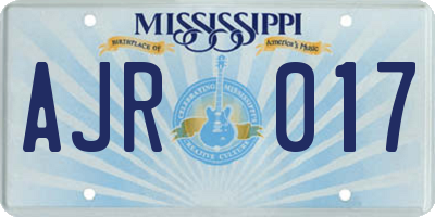 MS license plate AJR017