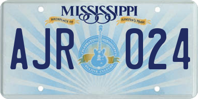 MS license plate AJR024