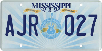 MS license plate AJR027