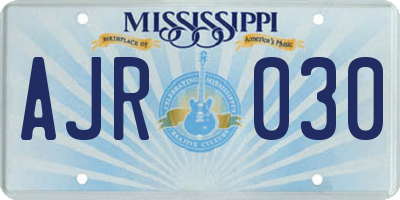 MS license plate AJR030