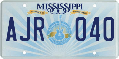 MS license plate AJR040