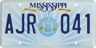 MS license plate AJR041