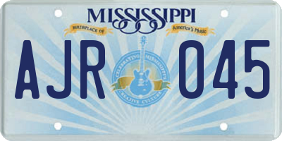 MS license plate AJR045