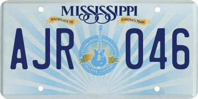 MS license plate AJR046