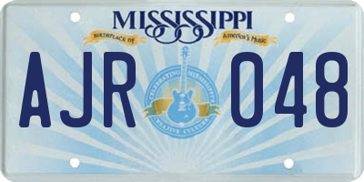 MS license plate AJR048