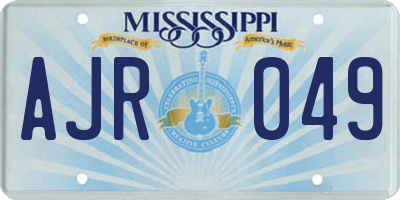 MS license plate AJR049