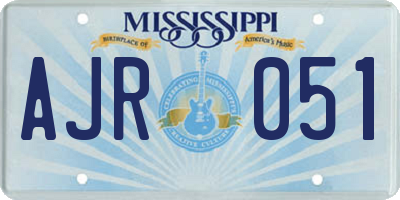 MS license plate AJR051