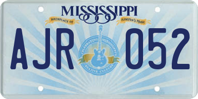 MS license plate AJR052