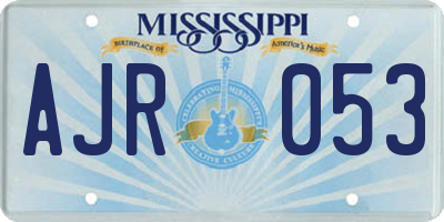 MS license plate AJR053