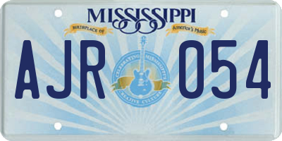 MS license plate AJR054