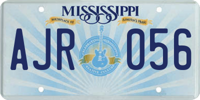 MS license plate AJR056
