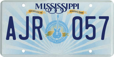 MS license plate AJR057