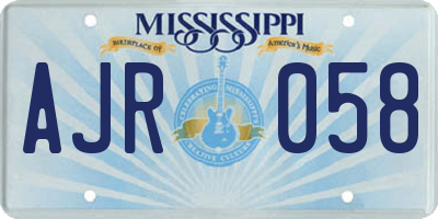 MS license plate AJR058