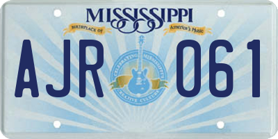 MS license plate AJR061