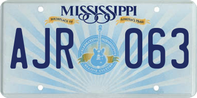 MS license plate AJR063