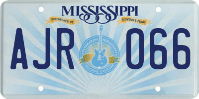 MS license plate AJR066
