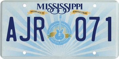 MS license plate AJR071