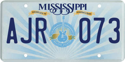 MS license plate AJR073