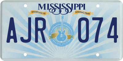 MS license plate AJR074