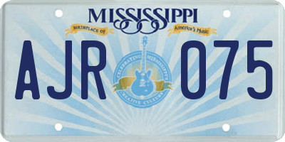 MS license plate AJR075