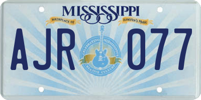 MS license plate AJR077