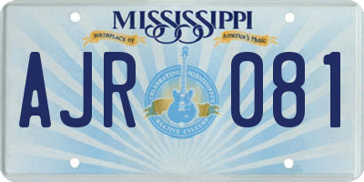 MS license plate AJR081