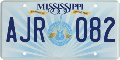 MS license plate AJR082
