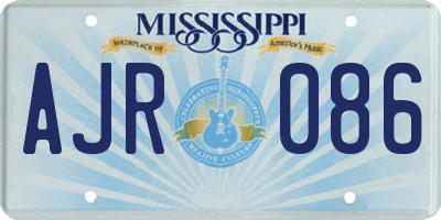 MS license plate AJR086