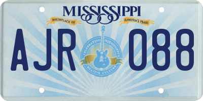 MS license plate AJR088