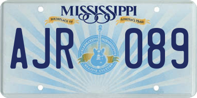 MS license plate AJR089