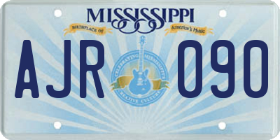 MS license plate AJR090