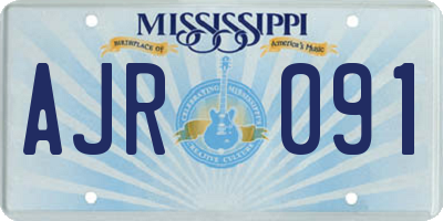 MS license plate AJR091