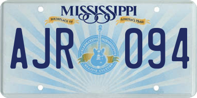 MS license plate AJR094