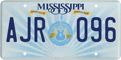 MS license plate AJR096