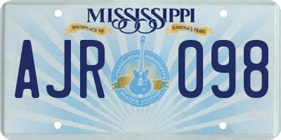 MS license plate AJR098