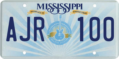 MS license plate AJR100