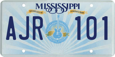 MS license plate AJR101